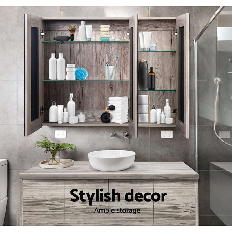 Cefito Bathroom Vanity Mirror with Storage Cabinet - Natural - Sale Now