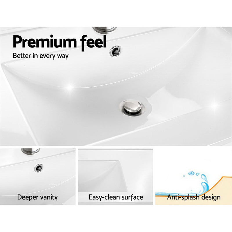 Cefito 600mm Bathroom Vanity Cabinet Unit Wash Basin Sink Storage Freestanding White - Sale Now