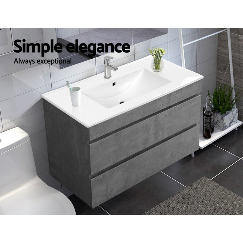 Cefito 900mm Bathroom Vanity Cabinet Basin Unit Sink Storage Wall Mounted Cement - Sale Now