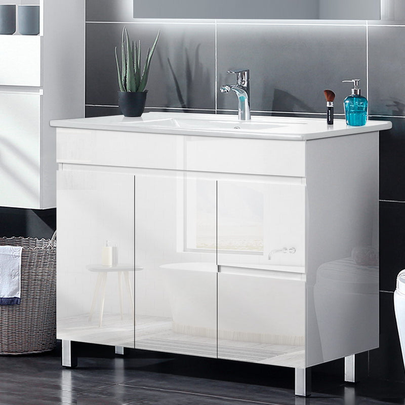 Cefito 900mm Bathroom Vanity Cabinet Unit Wash Basin Sink Storage Freestanding White - Sale Now