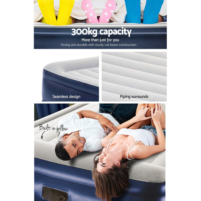 Bestway King Air Bed Inflatable Mattress Sleeping Mat Battery Built-in Pump - Sale Now