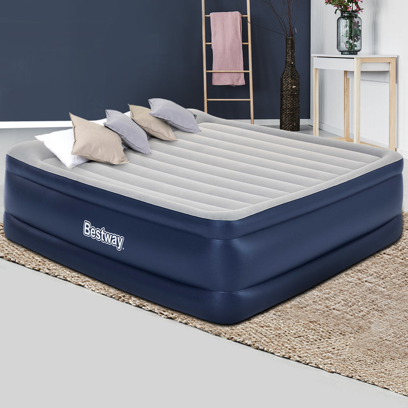 Bestway King Air Bed Inflatable Mattress Sleeping Mat Battery Built-in Pump - Sale Now