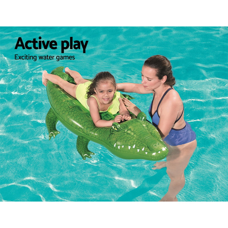 Bestway Inflatable Pool Float Crocodile Rider 168cm Pool Toy Play Pool - Sale Now