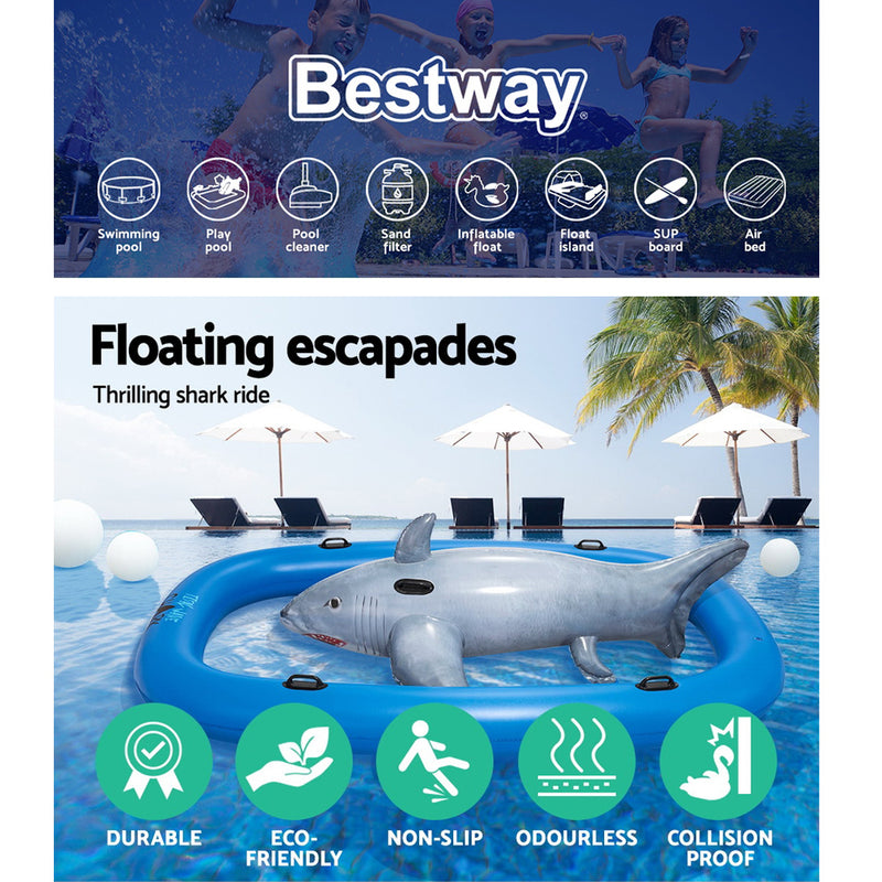 Bestway 3.1m Inflatable Pool Floating Raft Bull Riding Toy Raft Float Play Pool - Sale Now