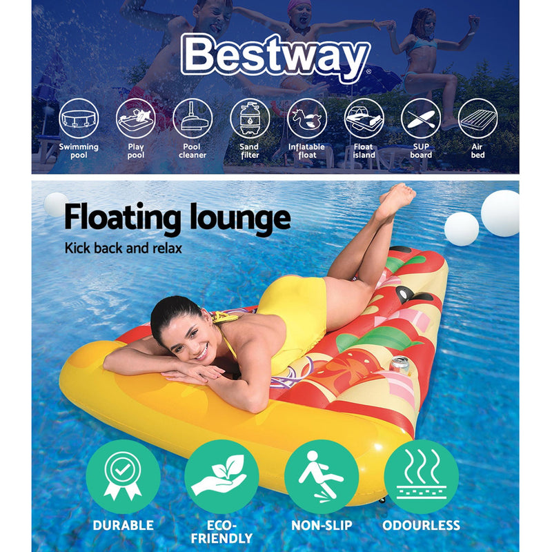 Bestway Inflatable Swimming Pool Pizza Slice Water Float Raft Lounge Toy Bed - Sale Now