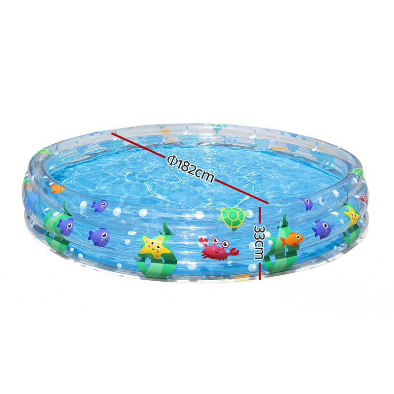 Bestway Swimming Pool Above Ground Kids Play Pools Inflatable Family Round Clear - Sale Now