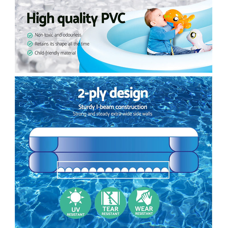 Bestway Inflatable Kids Pool Swimming Pool Family Pools 2.62m x 1.57m x 46cm - Sale Now