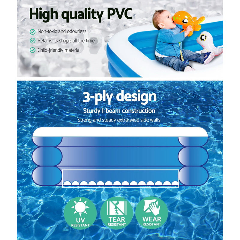 Bestway Inflatable Kids Play Pool Swimming Pool Rectangular Family Pools - Sale Now