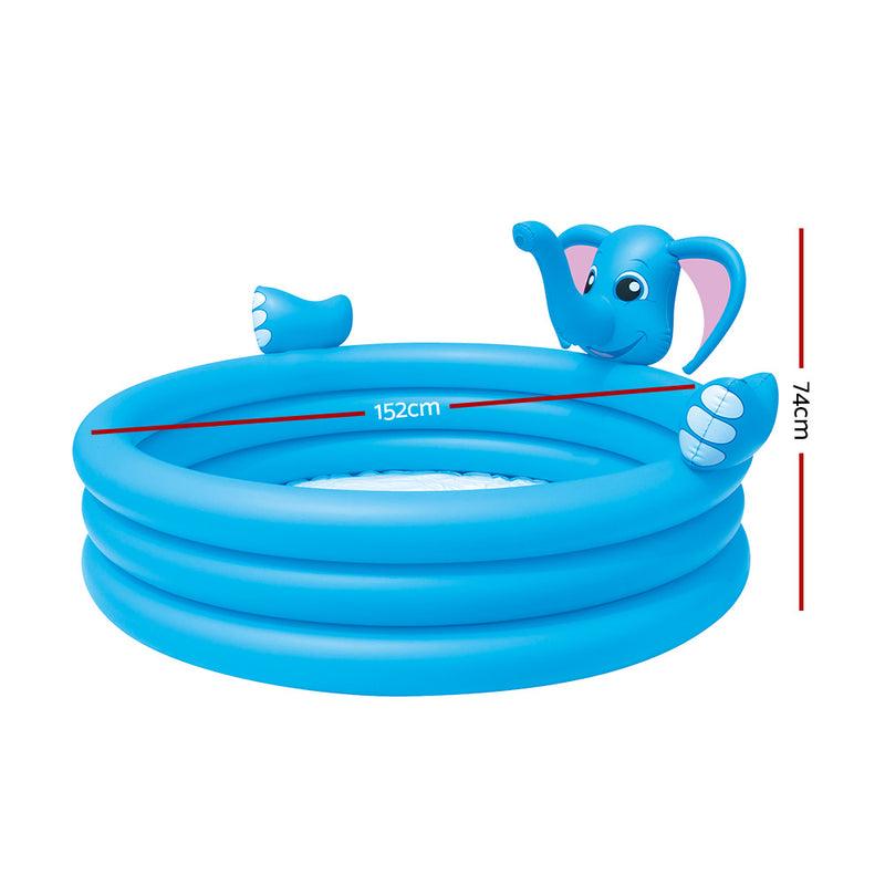 Bestway Inflatable Kids Play Pool 3 Ring Elephant Spray Splash Pools Game Toy - Sale Now