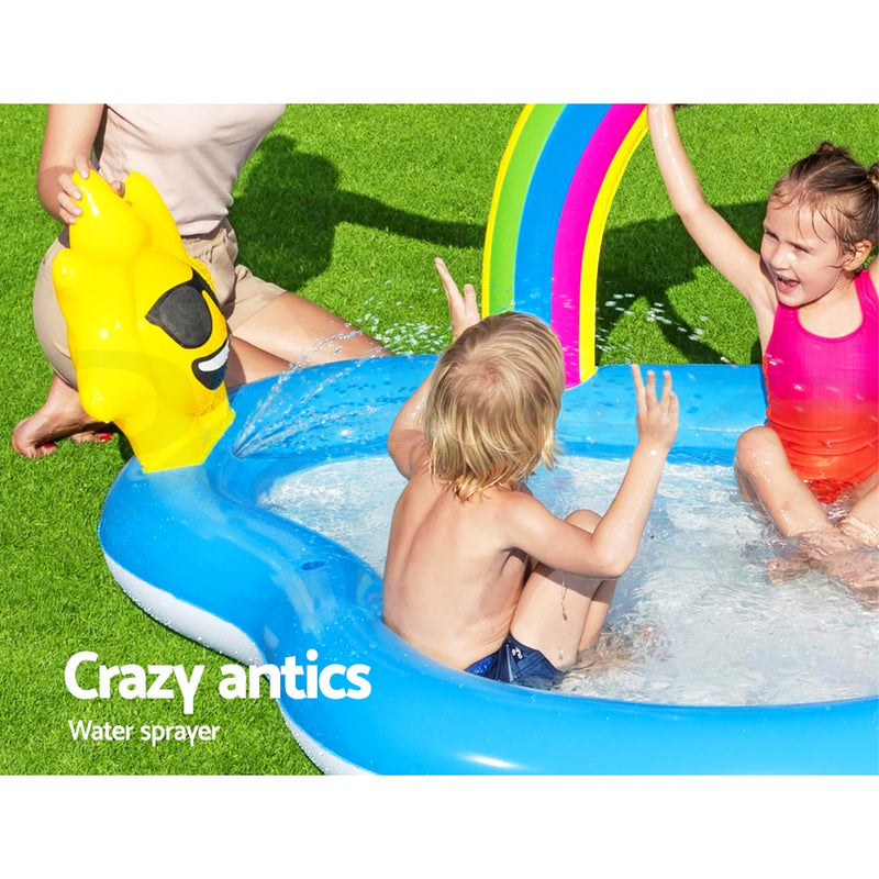 Bestway Swimming Pool Rainbow Slide Play Above Ground Kids Inflatable Pools - Sale Now