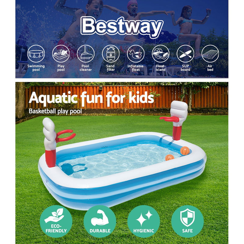 Bestway Inflatable Play Pool Kids Pool Swimming Basketball Play Pool - Sale Now