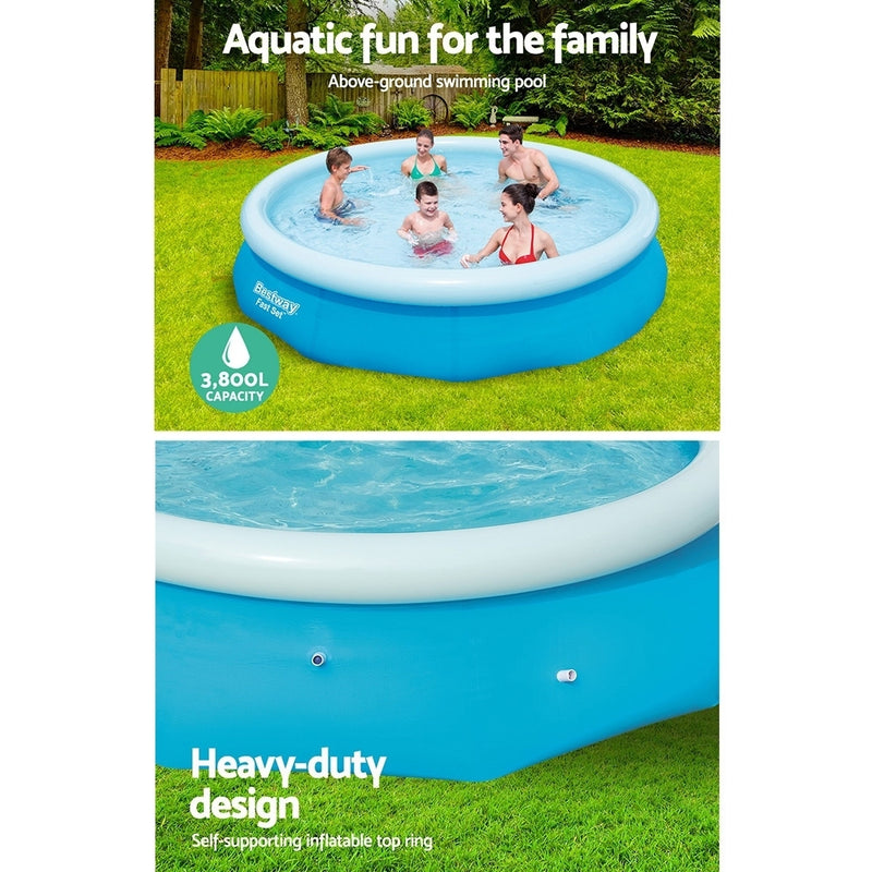 Bestway Above Ground Swimming Pool 305x76cm Fast Set Pool Family - Sale Now