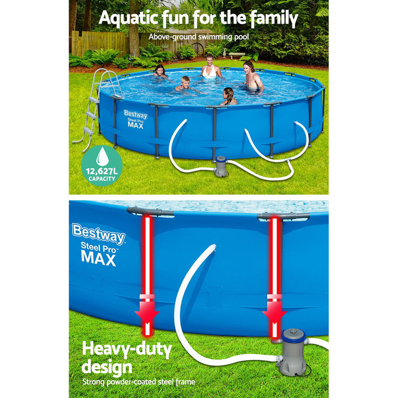 Bestway Above Ground Swimming Pool Steel Pro™ Frame Filter Pump 15ft - Sale Now