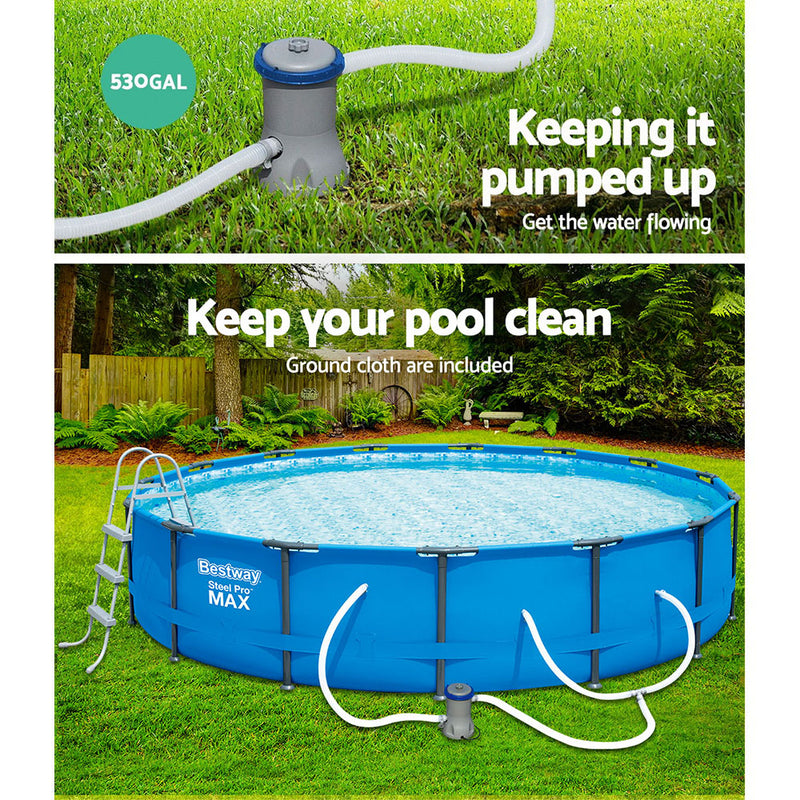 Bestway Above Ground Swimming Pool Steel Pro™ Frame Filter Pump 15ft - Sale Now