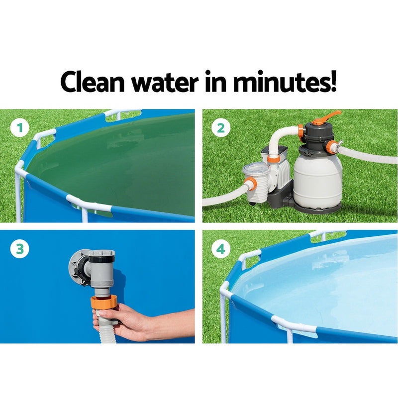 Bestway 1500GPH Flowclear™ Sand Filter Swimming Above Ground Pool Cleaning Pump - Sale Now