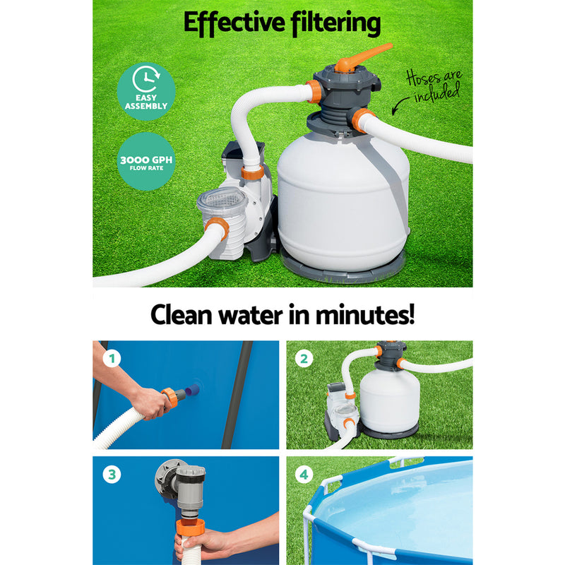 Bestway Sand Filter Above Ground Swimming Pool 3000GPH Pools Cleaning Pump - Sale Now