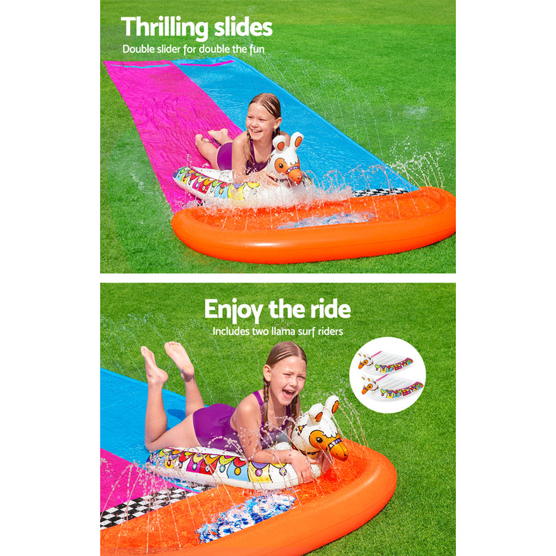 Bestway Inflatable Water Slip And Slide 4.88m Kids Rider Splash Toy Outdoor - Sale Now