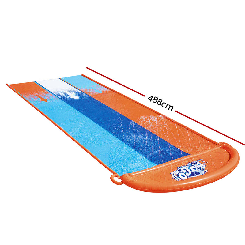 Bestway Water Slip And Slide Kids Inflatable Splash Toy Outdoor Triple 4.88M - Sale Now