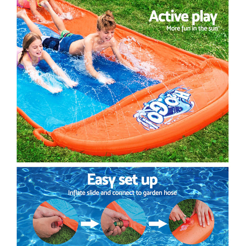 Bestway Water Slip And Slide Kids Inflatable Splash Toy Outdoor Triple 4.88M - Sale Now