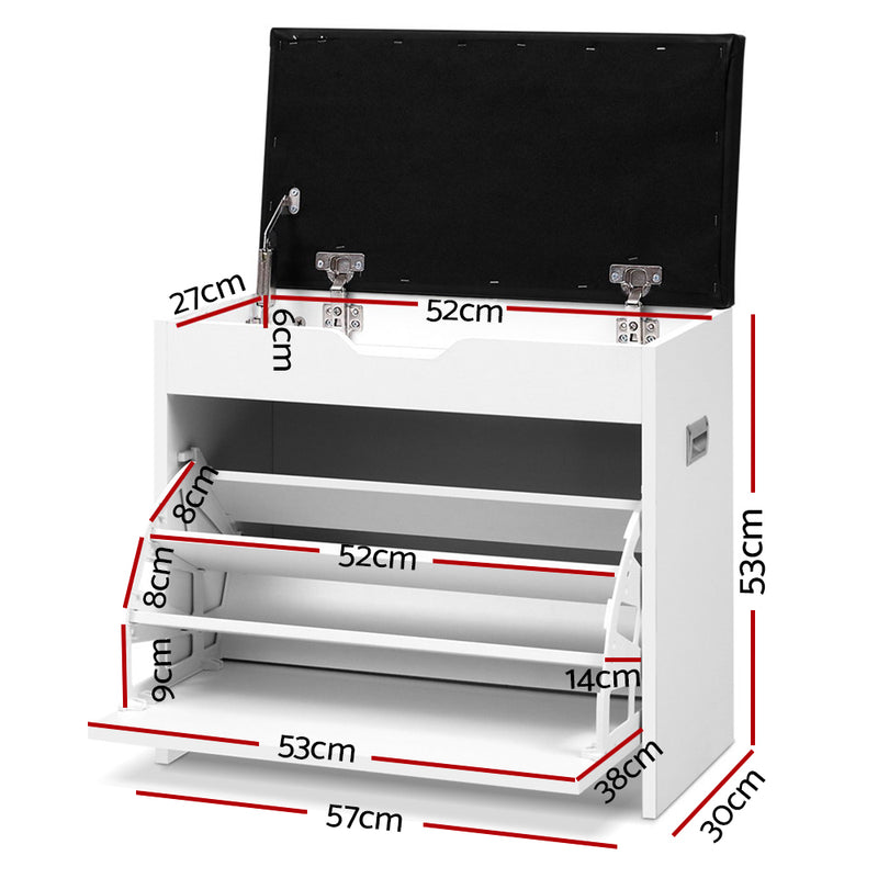 Artiss Adjustable 3 Tier Storage Cupboard - White - Sale Now