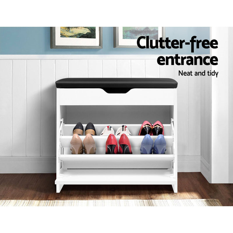 Artiss Adjustable 3 Tier Storage Cupboard - White - Sale Now