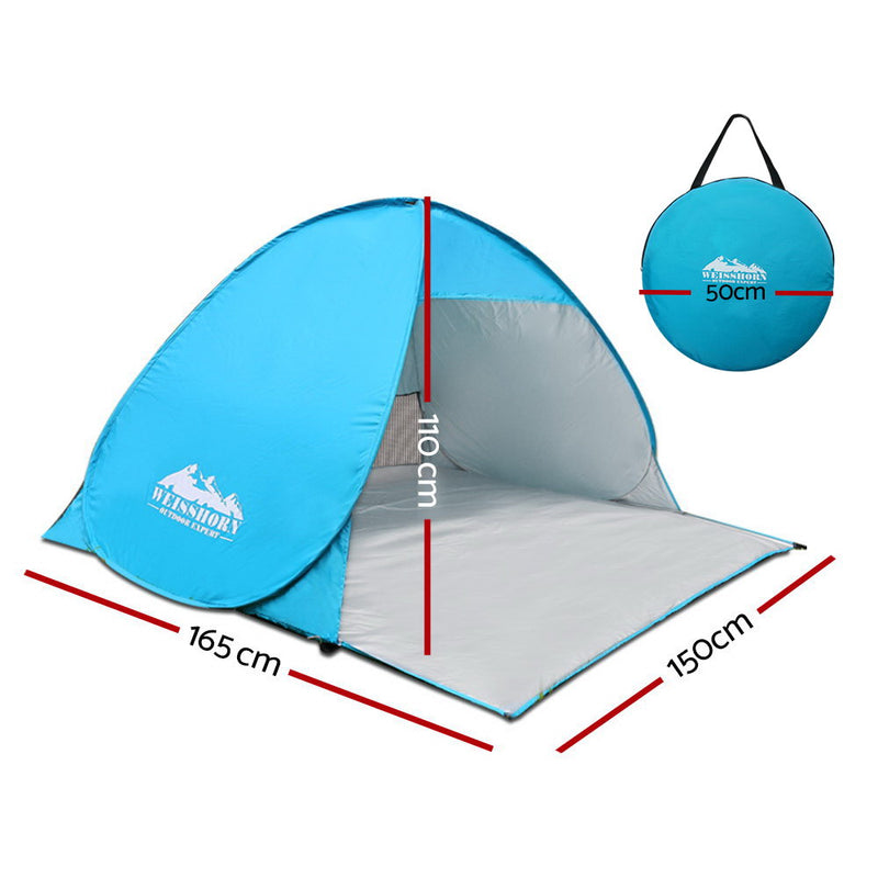 Weisshorn Pop Up Camping Tent Beach Hiking Sun Shade Shelter Fishing 3 Person - Sale Now