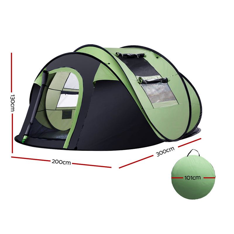 Weisshorn Instant Camping Tent 4-5 Person Pop up Tents Family Hiking Dome - Sale Now