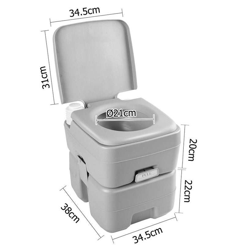 Weisshorn 20L Portable Outdoor Camping Toilet - Grey - Sale Now