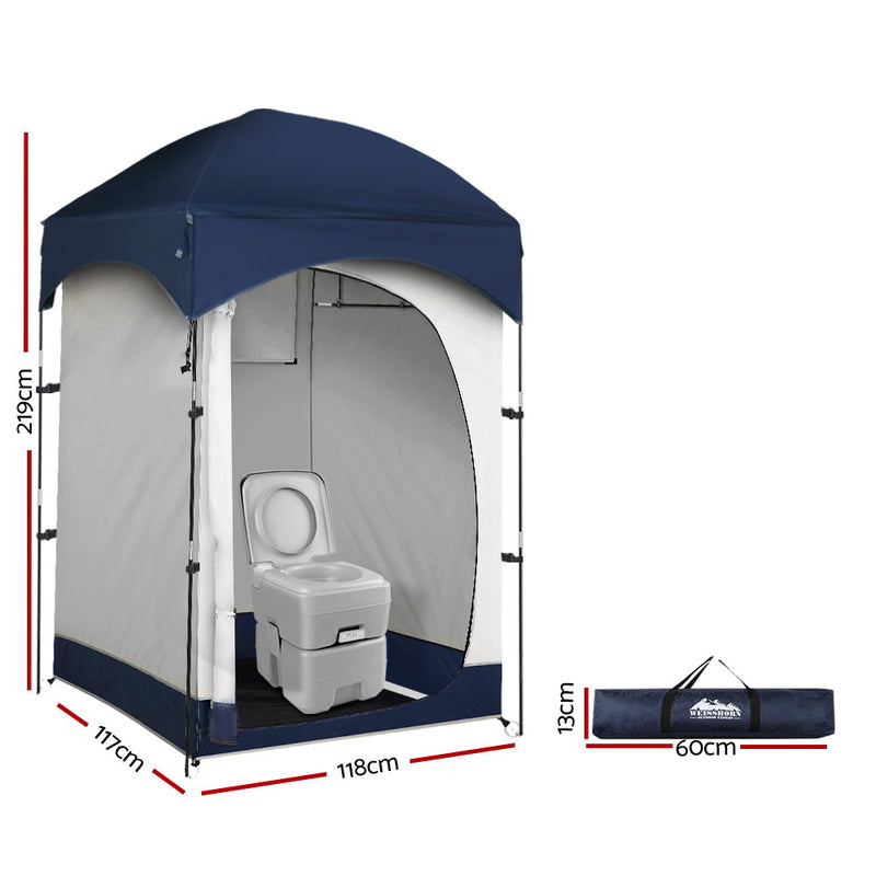 Weisshorn 20L Outdoor Portable Toilet Camping Shower Tent Change Room Ensuite - Sale Now