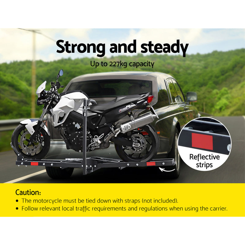 Giantz Motorcycle Motorbike Carrier Rack 2" Towbar Arm Rack Dirt Bike Ramp Steel - Sale Now