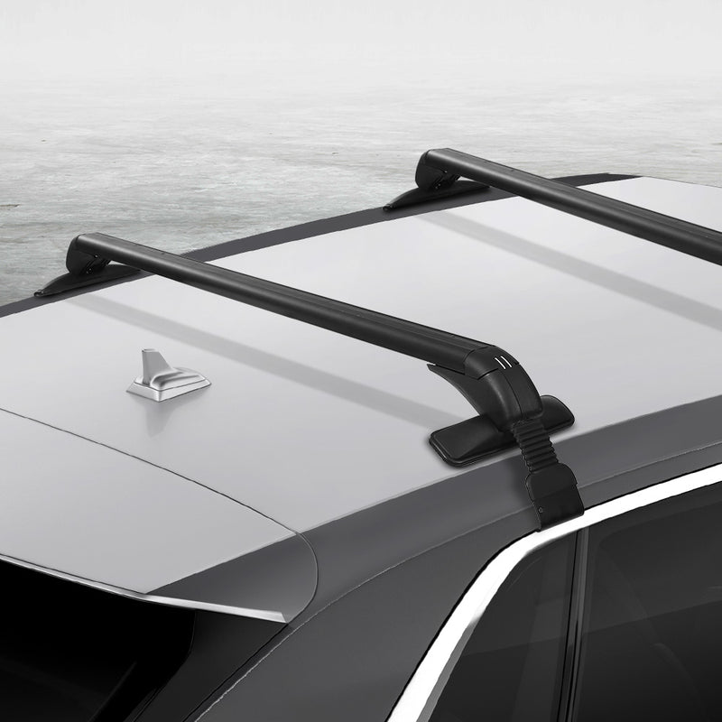 Universal Car Roof Rack Cross Bars 90cm Aluminium Adjustable Lockable 75kg Clamps - Sale Now