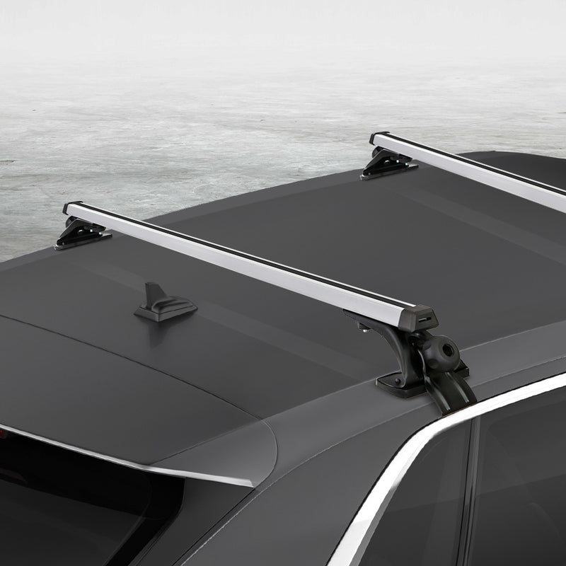 Universal Car Roof Rack 1450mm Cross Bars Aluminium Silver Adjustable Brackets Carrier 90kg - Sale Now