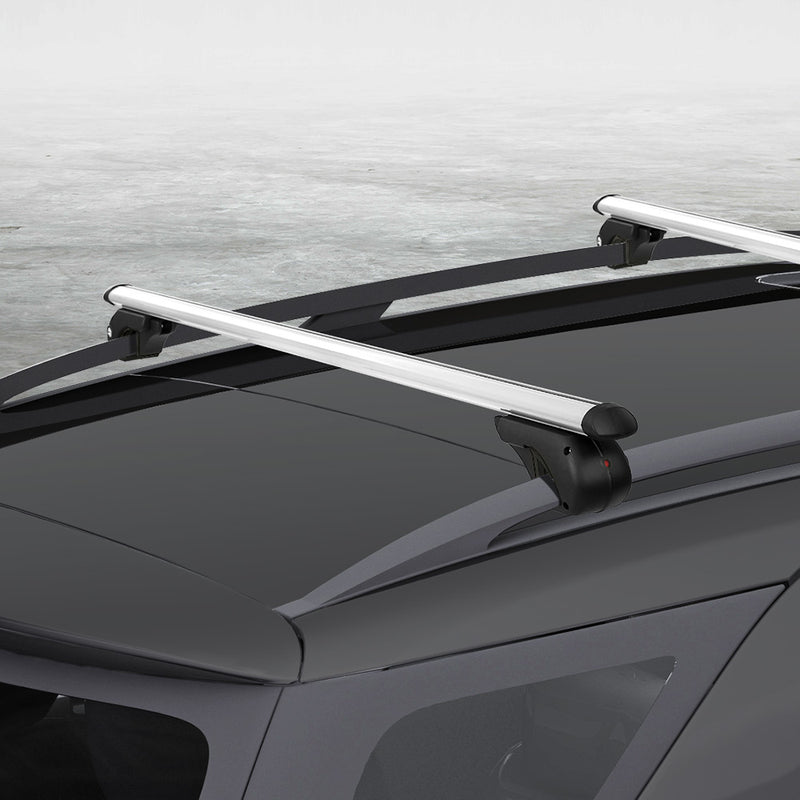 Universal Car Roof Rack 1200mm Cross Bars Aluminium Silver Adjustable Car 90kgs load Carrier - Sale Now