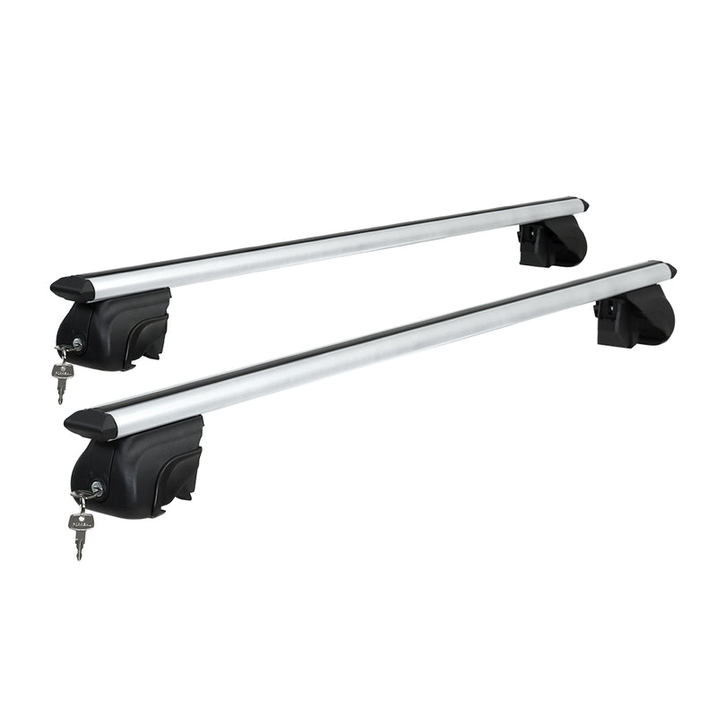 Universal Car Roof Rack 1240mm Upgraded Holder Cross Bars  Aluminium Silver Adjustable Car 90kgs load Carrier - Sale Now