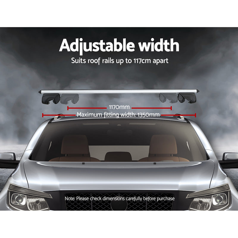 Universal Car Roof Rack 1390mm Upgraded Holder Cross Bars  Aluminium Silver Adjustable Car 90kgs load Carrier - Sale Now