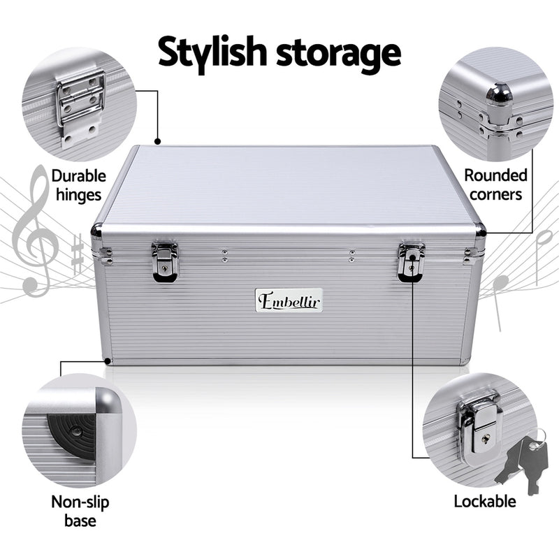 Embellir 500 Disc Aluminium Storage Box - Silver - Sale Now