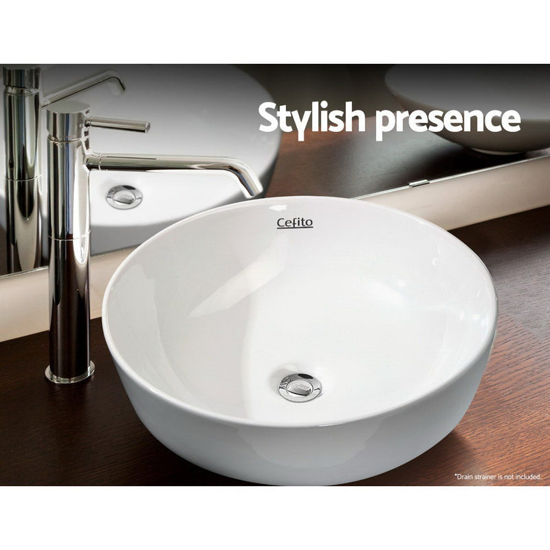Cefito Ceramic Bathroom Basin Sink Vanity Above Counter Basins Hand Wash White - Sale Now