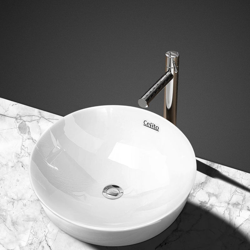 Cefito Ceramic Bathroom Basin Sink Vanity Above Counter Basins Hand Wash White - Sale Now