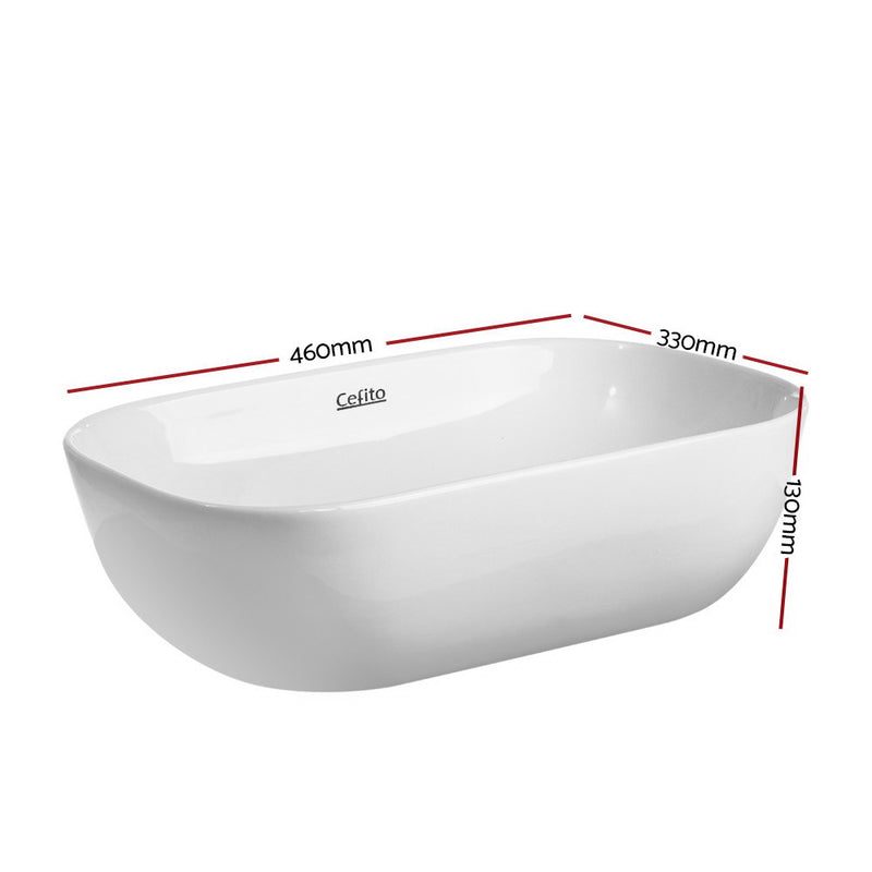 Cefito Ceramic Bathroom Basin Sink Vanity Above Counter Basins White Hand Wash - Sale Now
