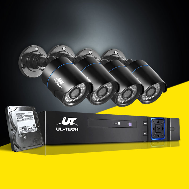 UL-Tech CCTV Security System 2TB 4CH DVR 1080P 4 Camera Sets - Sale Now