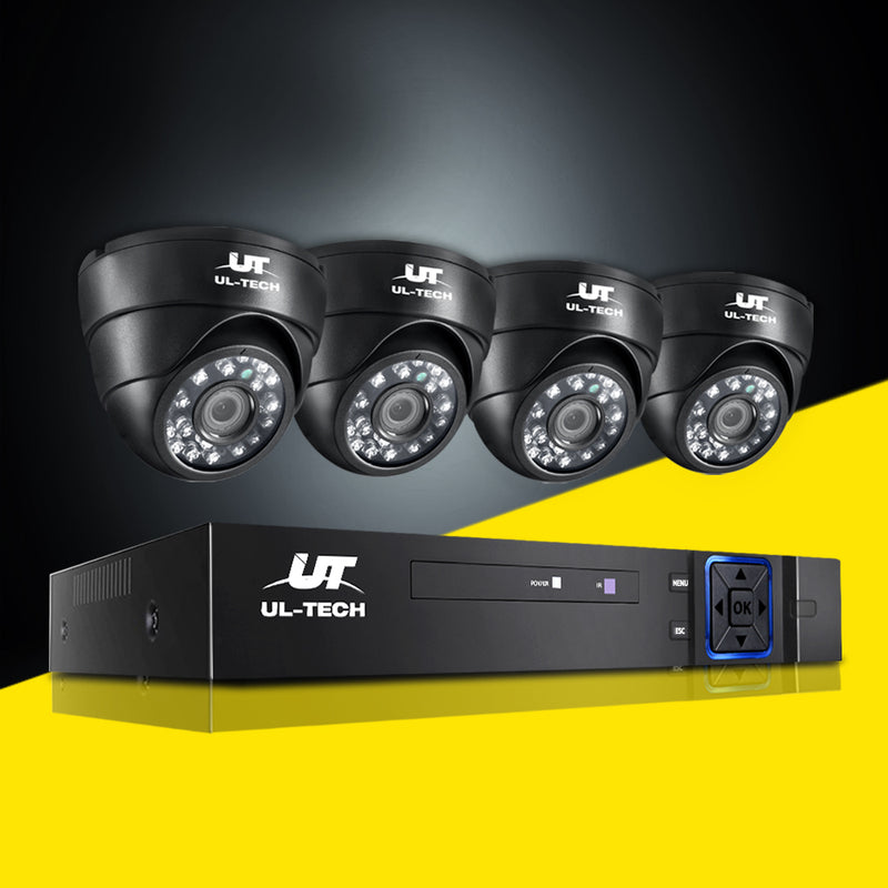 UL-tech CCTV Camera Security System Home 8CH DVR 1080P IP Day Night 4 Dome Cameras Kit - Sale Now
