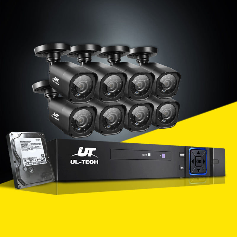 UL-tech CCTV Camera Home Security System 8CH DVR 1080P 1TB Hard Drive Outdoor - Sale Now