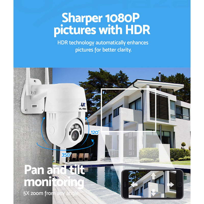 UL-tech Wireless IP Camera Outdoor CCTV Security System HD 1080P WIFI PTZ 2MP - Sale Now