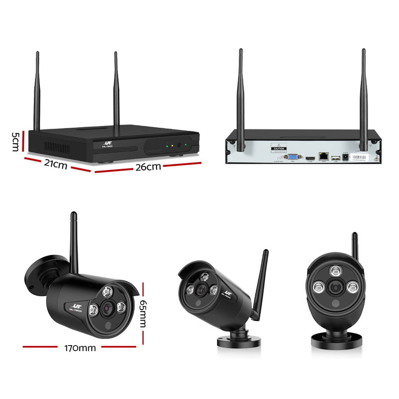 UL-Tech CCTV Wireless Security System 2TB 4CH NVR 1080P 4 Camera Sets - Sale Now