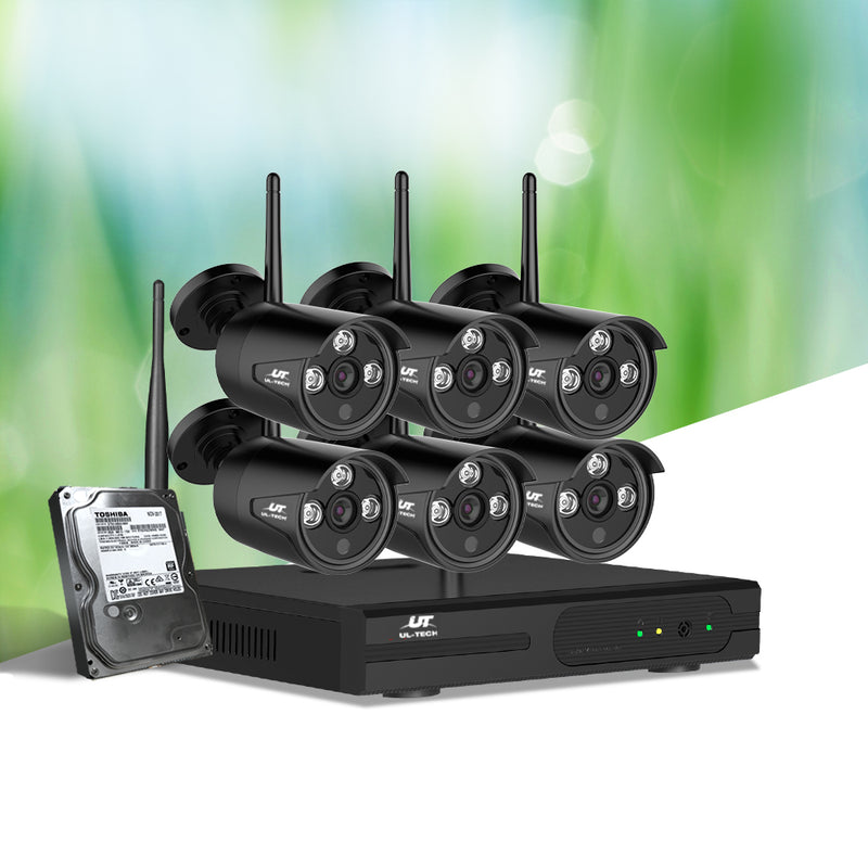 UL-Tech CCTV Wireless Security System 2TB 8CH NVR 1080P 6 Camera Sets - Sale Now
