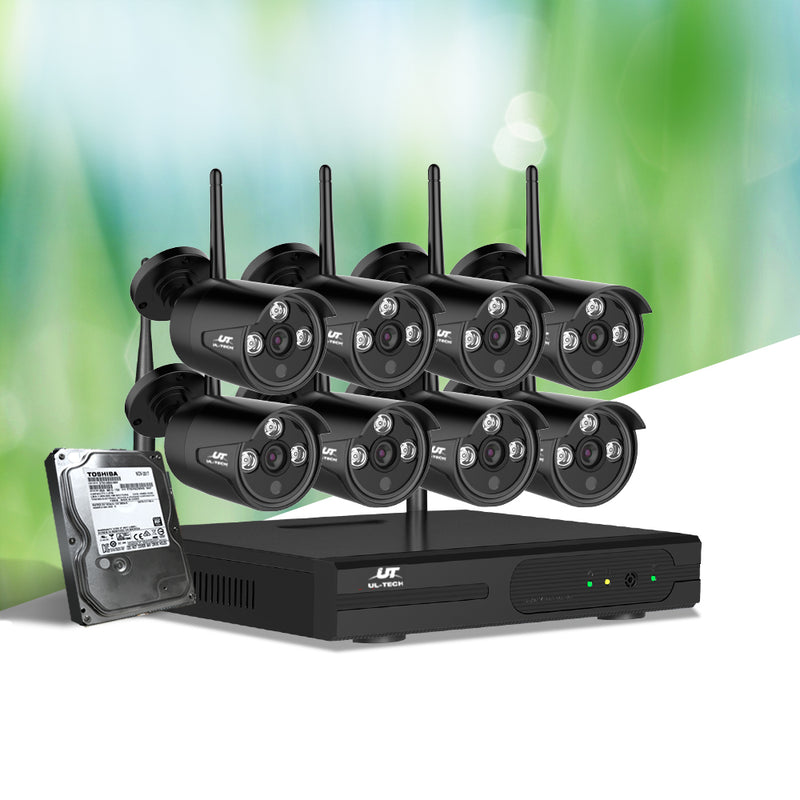 UL-Tech CCTV Wireless Security System 2TB 8CH NVR 1080P 8 Camera Sets - Sale Now