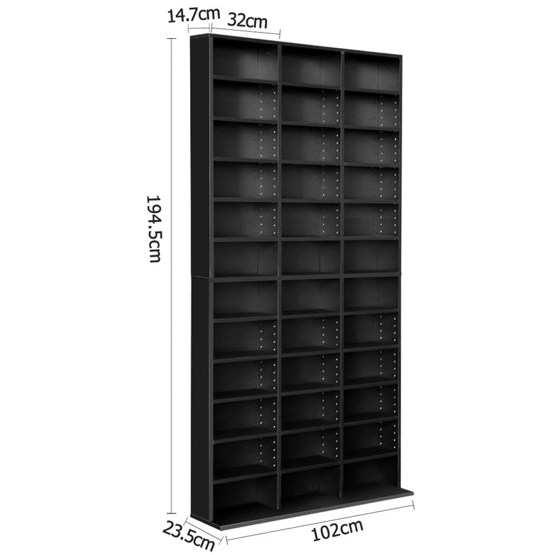 Artiss Adjustable Book Storage Shelf Rack Unit - Black - Sale Now
