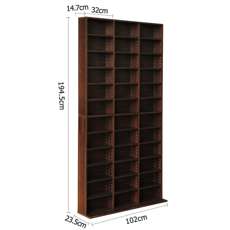 Artiss Adjustable Book Storage Shelf Rack Unit - Expresso - Sale Now
