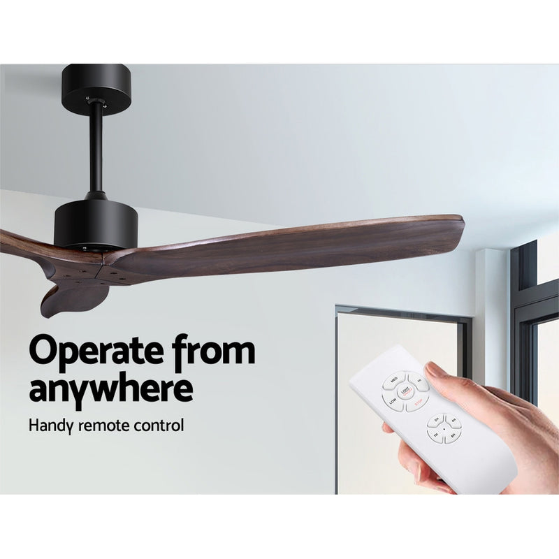 Devanti 52'' Ceiling Fan With Remote Control Fans 3 Wooden Blades Timer 1300mm - Sale Now