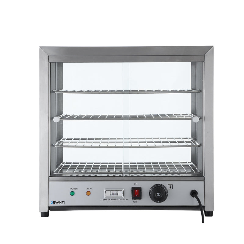 Devanti Commercial Food Warmer Pie Hot Display Showcase Cabinet Stainless Steel - Sale Now